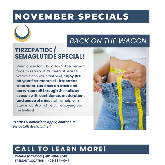 Semaglutide and Tirzepatide special at Bodysculpt by Sakoon in Omaha, Nebraska. Medical weight loss and appetite control.