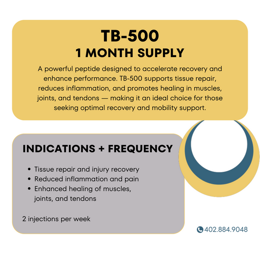 A premium peptide designed to accelerate recovery, reduce inflammation, and support tissue repair for muscles, joints, and tendons. Recommended dosage: 2 times per week. Key benefits include enhanced healing, improved mobility, and faster injury recovery.